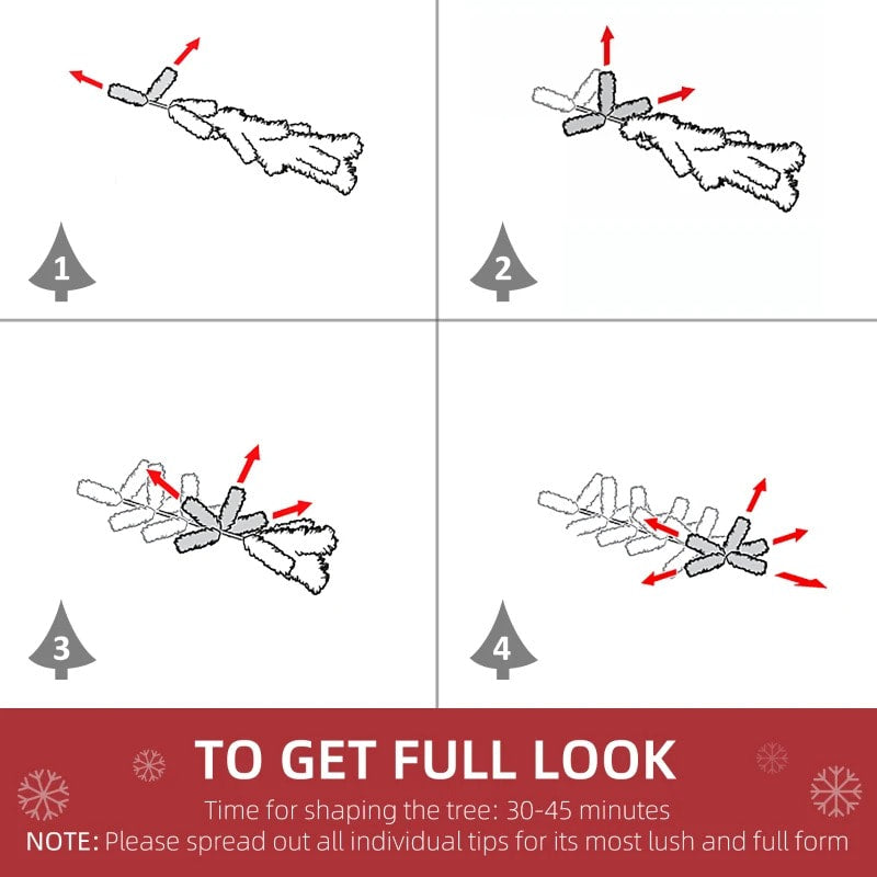 7.5ft 950-Tip Snow Flocked Pencil Artificial Christmas Holiday Tree w Pine Cones, Berries, Green