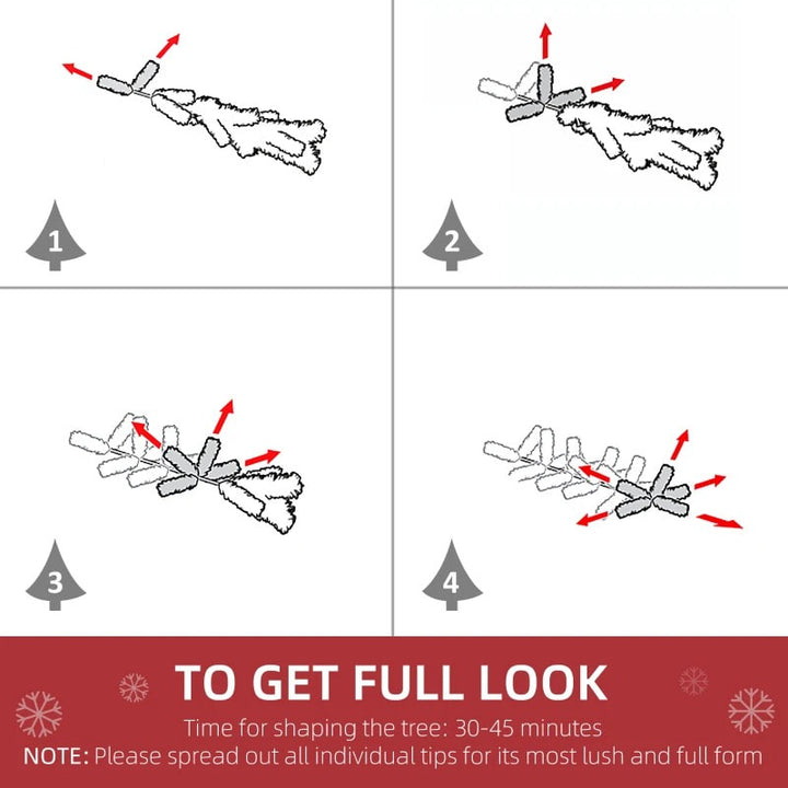 7.5ft 950-Tip Snow Flocked Pencil Artificial Christmas Holiday Tree w Pine Cones, Berries, Green