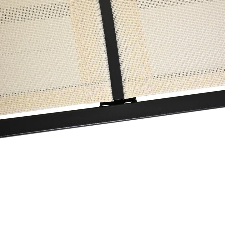 2-Person Steel Loveseat Glider Bench Chair Rocker w Sling Fabric Patio Deck Garden, Cream Beige