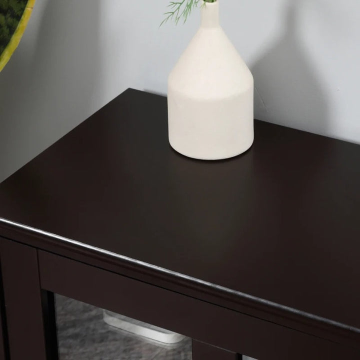 Sideboard Buffet Storage Display Cabinet TV Stand w Sliding Doors, Kitchen Dining Living, Brown