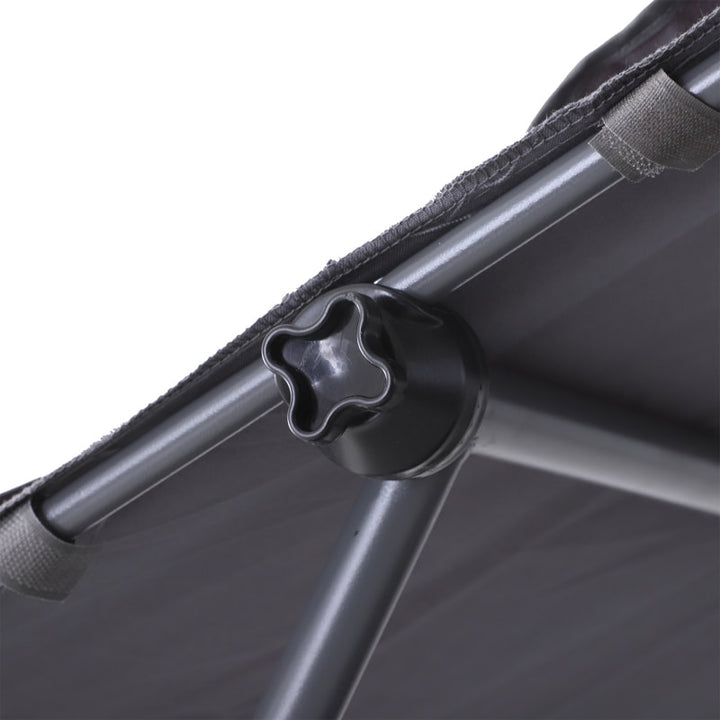 Double Sun Lounger Chaise Hammock Day Bed w Canopy Shade, Pillow, Outdoor Patio Pool Deck, Grey