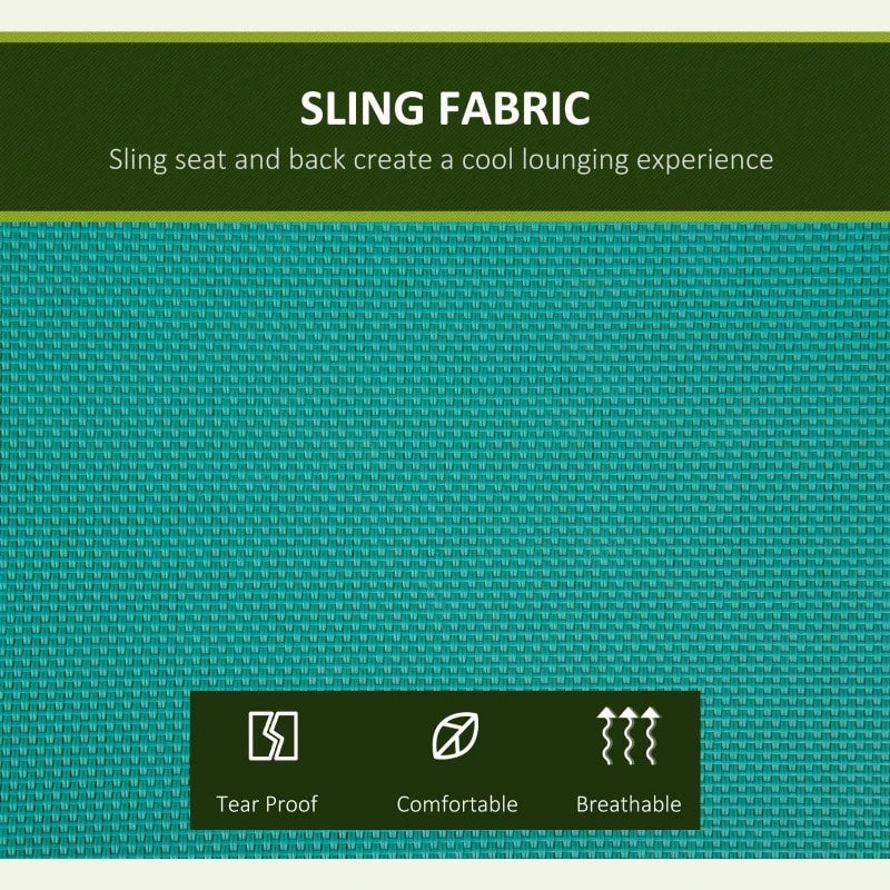 Outdoor 2-Seater Mesh Swing Lounger w/ Adjustable Canopy for Patio Deck Garden, Teal Blue Green