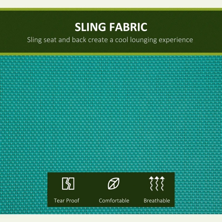 Outdoor 2-Seater Mesh Swing Lounger w/ Adjustable Canopy for Patio Deck Garden, Teal Blue Green