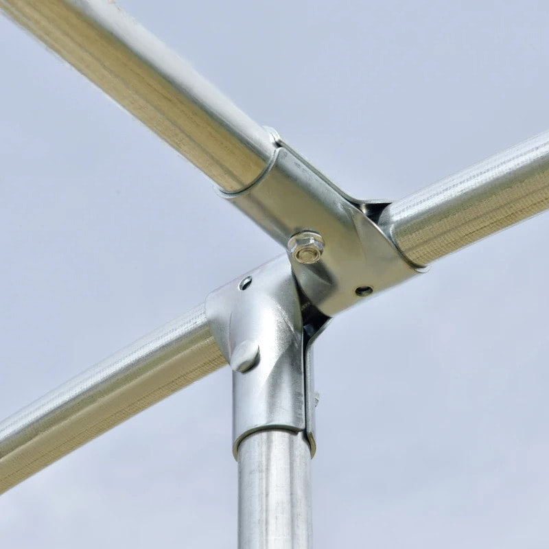 9' x 12.5' x 6.5' Galvanized Walk In Chicken Coop Cage Hen Poultry Fenced Shelter Outdoor Yard