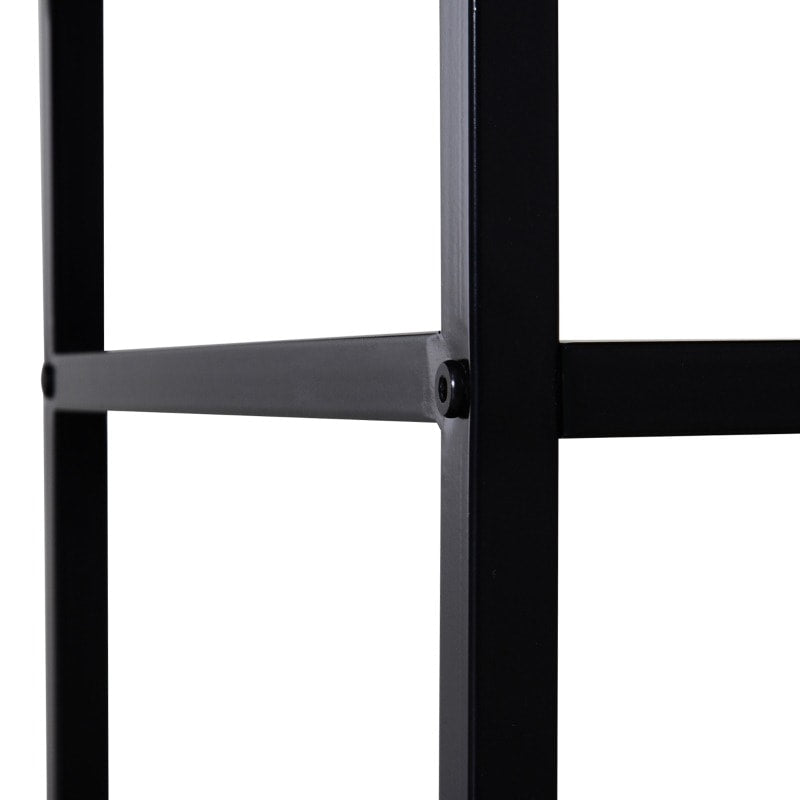 Industrial Media Console TV Stand Entertainment Unit w Open Shelves, Rustic Brown w Black Frame