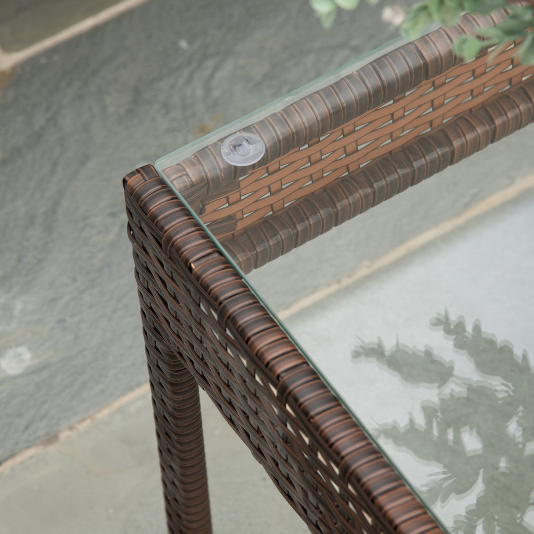 4pc PE Rattan Wicker Conversation Furniture Loveseat Set w Cushions Outdoor Patio, Brown, Cream