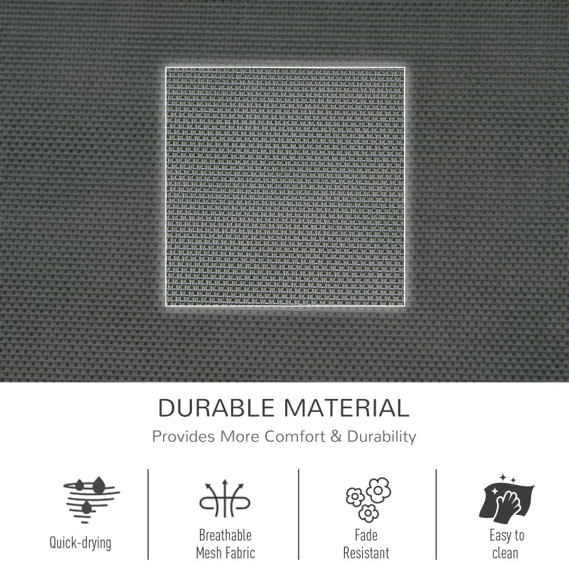 Mesh Rocking Reclining Sun Lounger Chair Seat w/ Headrest for Outdoor Patio Deck Garden, Black