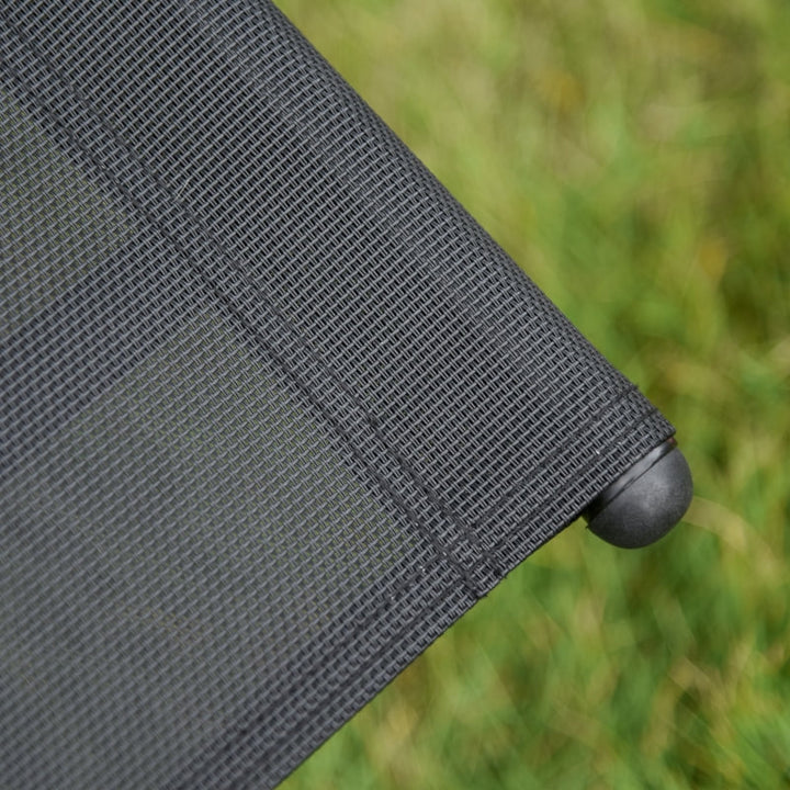 Mesh Rocking Reclining Sun Lounger Chair Seat w/ Headrest for Outdoor Patio Deck Garden, Black