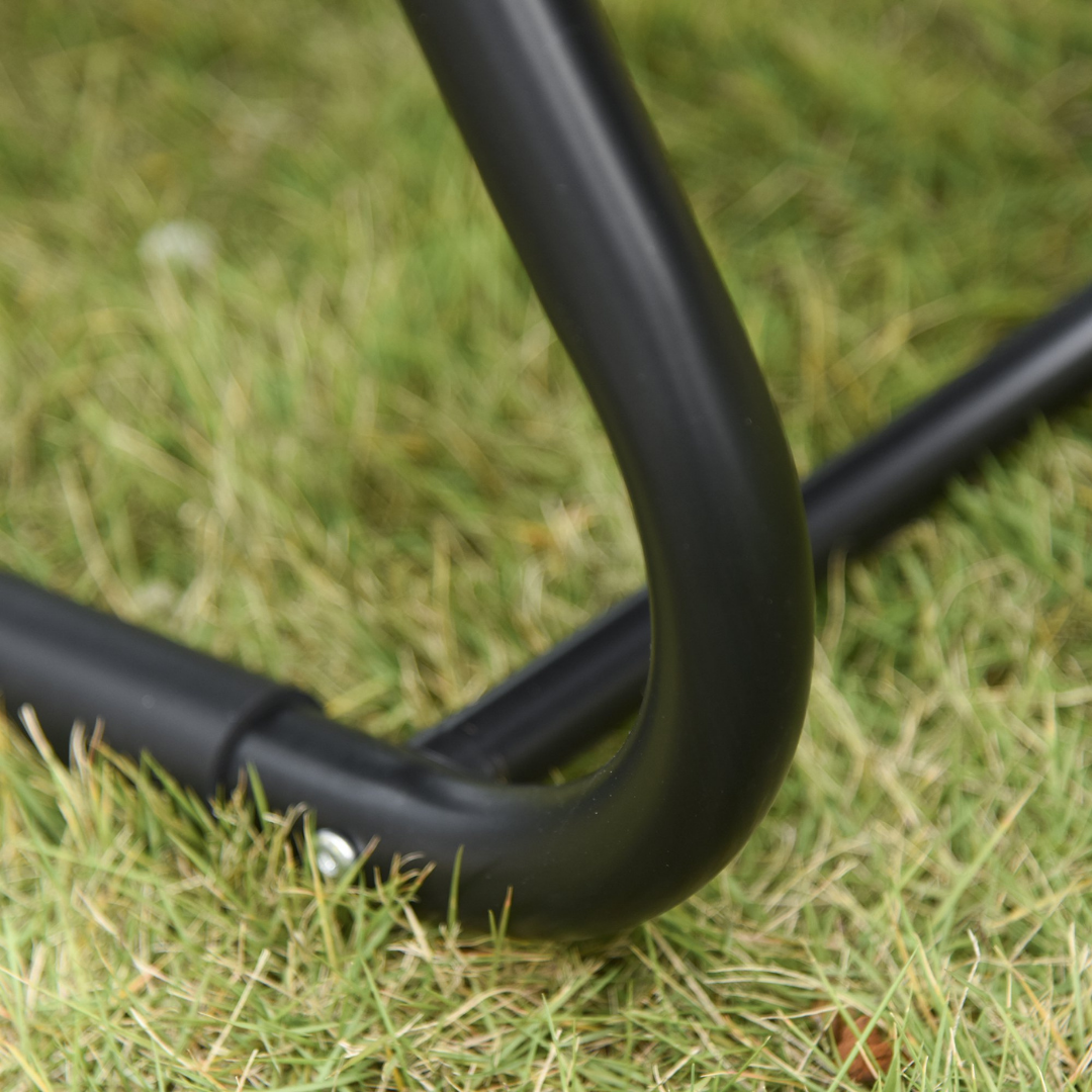 Mesh Rocking Reclining Sun Lounger Chair Seat w/ Headrest for Outdoor Patio Deck Garden, Black