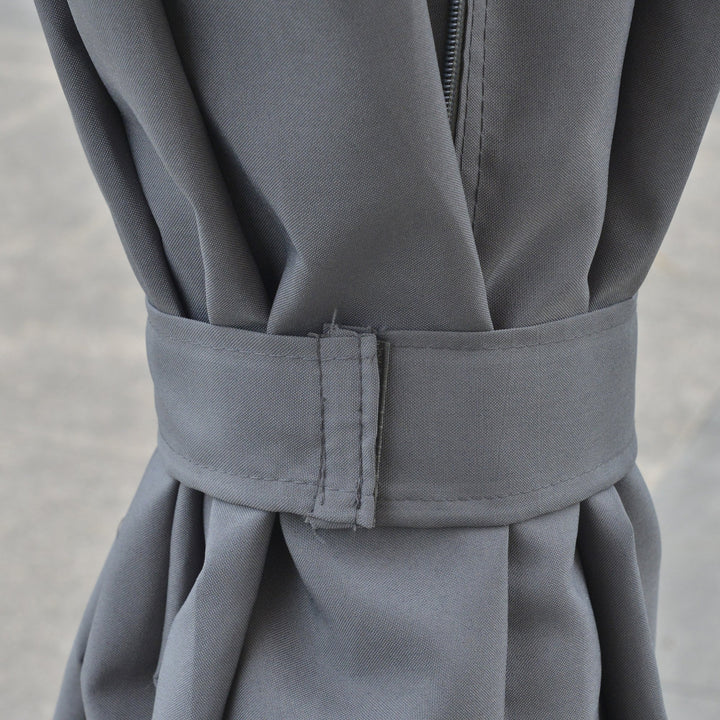 13' x 9.5' Sloped Aluminum PC Hardtop Gazebo Canopy Shelter w/ Curtains, UV Protection, Grey