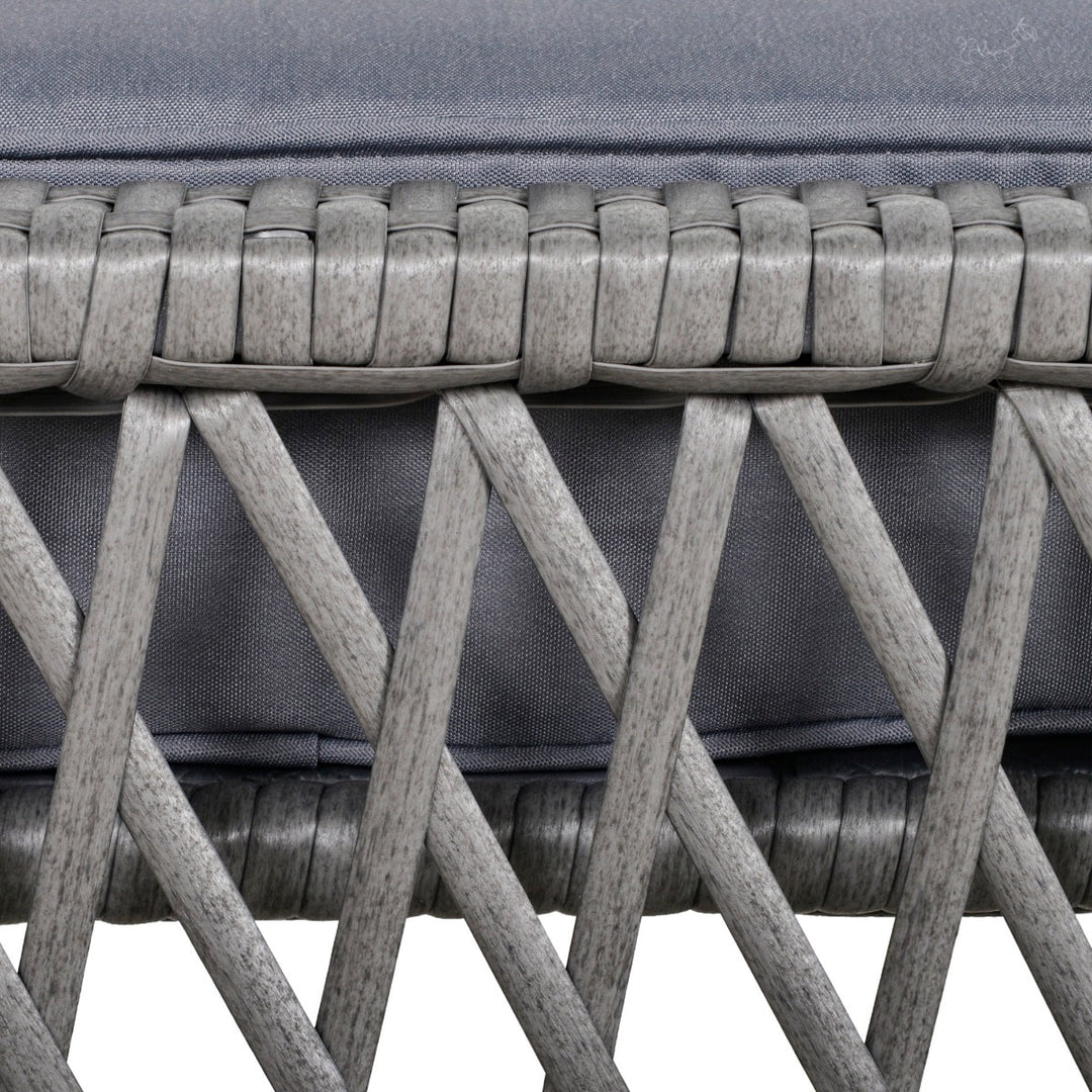 5pc PE Rattan Wicker Conversation Set w/ Armchairs, Cushions, Footstools Outdoor Patio - Grey
