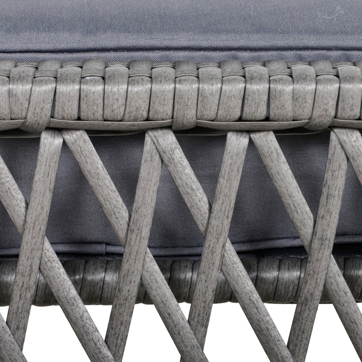 5pc PE Rattan Wicker Conversation Set w/ Armchairs, Cushions, Footstools Outdoor Patio - Grey