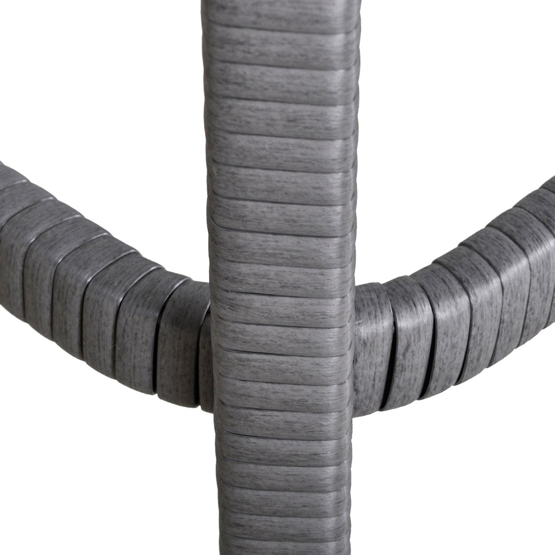 5pc PE Rattan Wicker Conversation Set w/ Armchairs, Cushions, Footstools Outdoor Patio - Grey