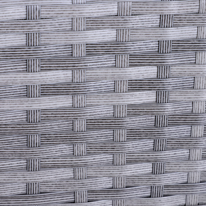 5pc PE Rattan Wicker L-Shape Outdoor Dining Patio Furniture Set w/ Cushions - Grey, Bright Blue