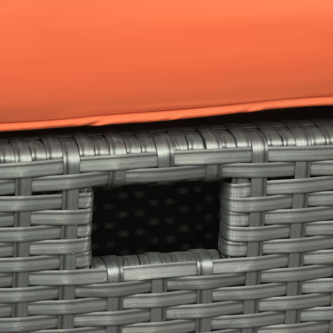 6pc PE Rattan Wicker Compact Conversation Set w/ Recliners for Outdoor Patio – Orange, Grey