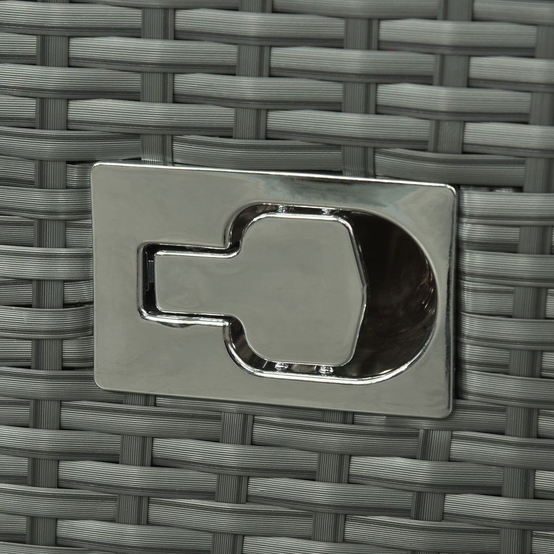 6pc PE Rattan Wicker Compact Conversation Set w/ Recliners for Outdoor Patio – Orange, Grey