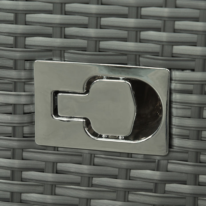 6pc PE Rattan Wicker Compact Conversation Set w/ Recliners for Outdoor Patio – Orange, Grey