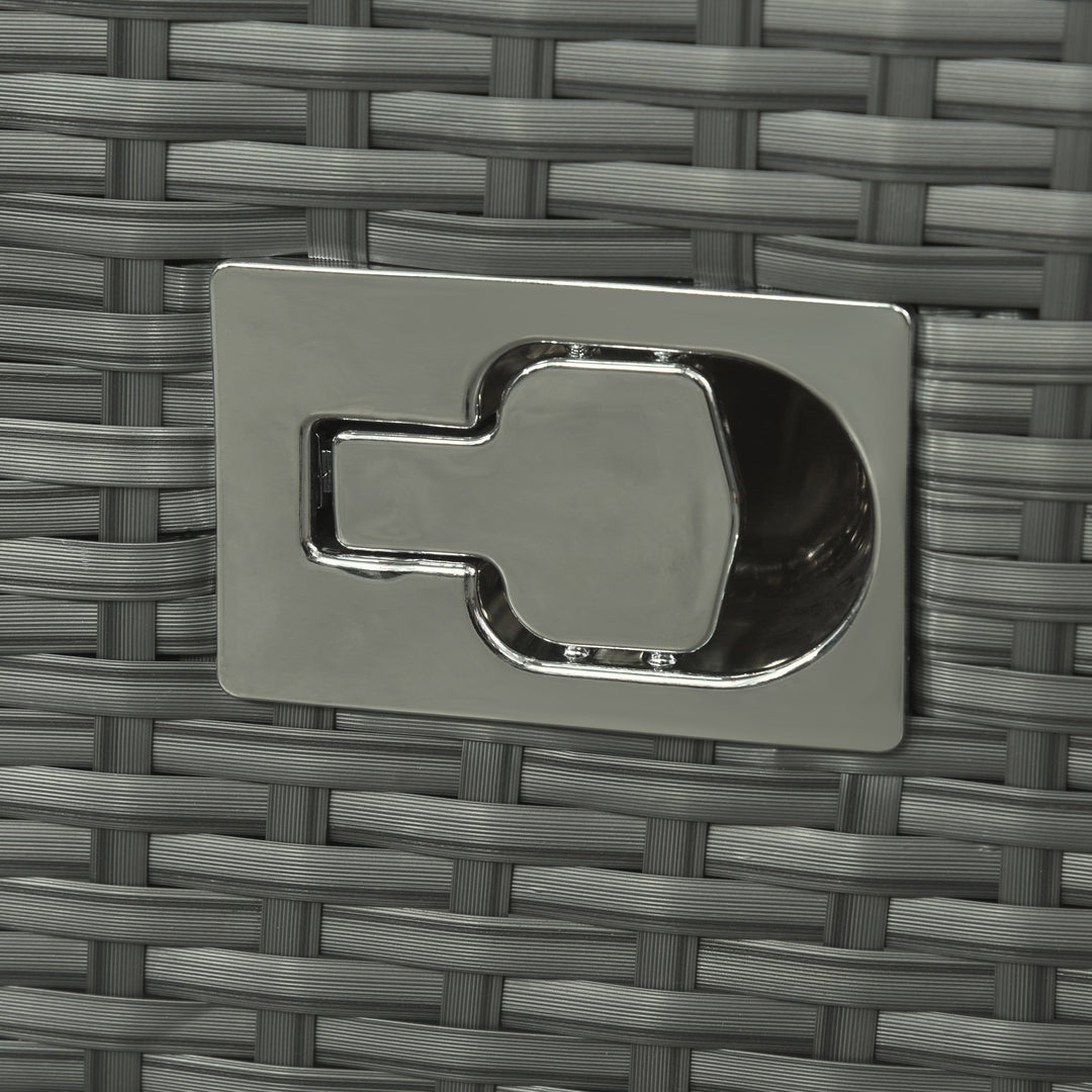 6pc PE Rattan Wicker Compact Conversation Set w/ Recliners for Outdoor Patio – Blue, Grey