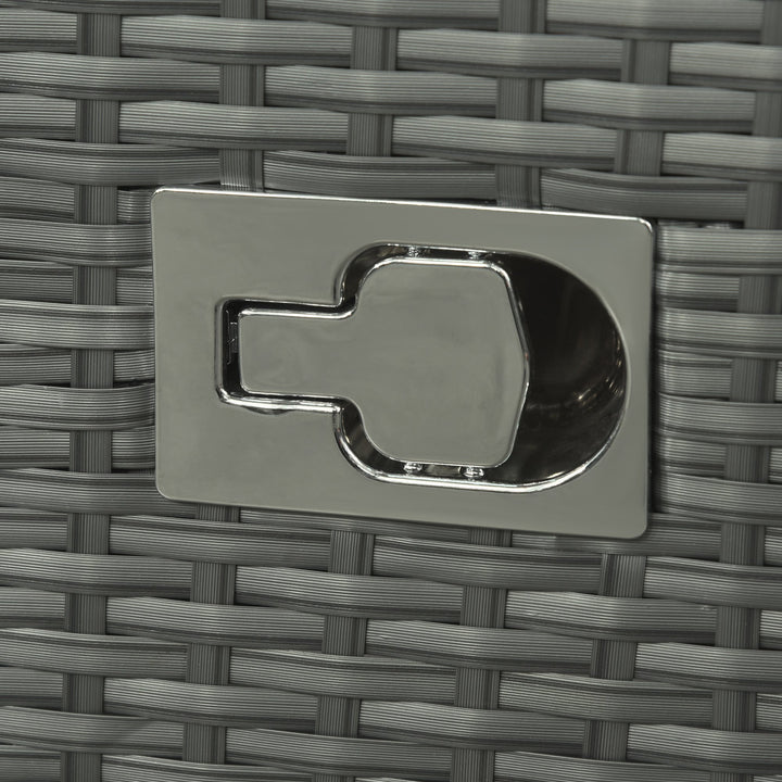 6pc PE Rattan Wicker Compact Conversation Set w/ Recliners for Outdoor Patio – Blue, Grey