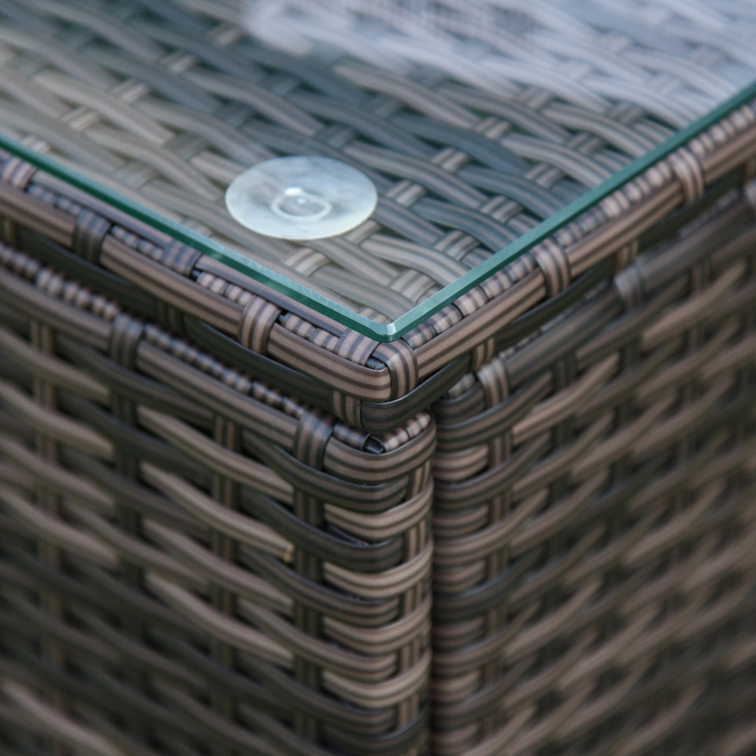 5pc Premium PE Rattan Wicker Aluminum Conversation Sofa Set for Outdoor Patio - Brown, Beige