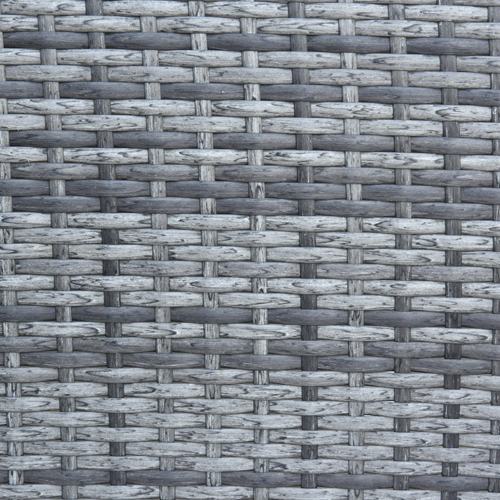 4pc PE Rattan Wicker Conversation Furniture Love Seat Deck Patio Set w/ Cushions - Grey, White