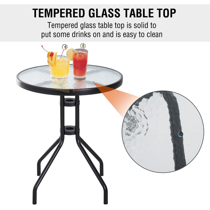 Compact Foldable 3pc Metal, Sling Fabric Bistro Dining Set Outdoor Garden Patio Deck - Brown