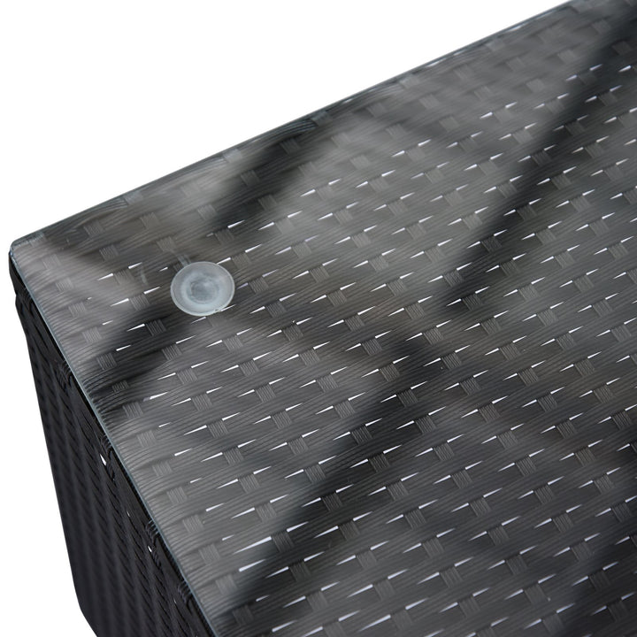 3PC Sofa Conversation Set w/ Cushions for Patio - Blue and Black