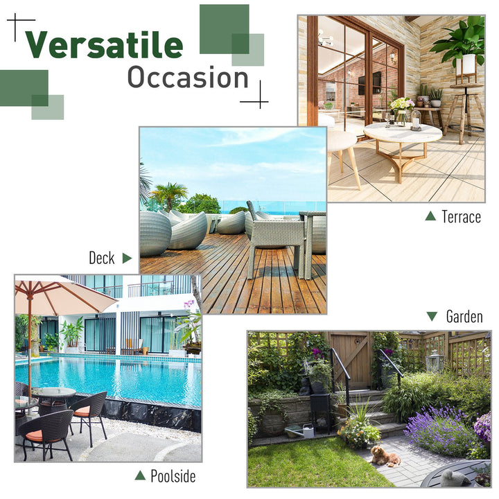 3PC Sofa Conversation Set w/ Cushions for Patio - Blue and Black