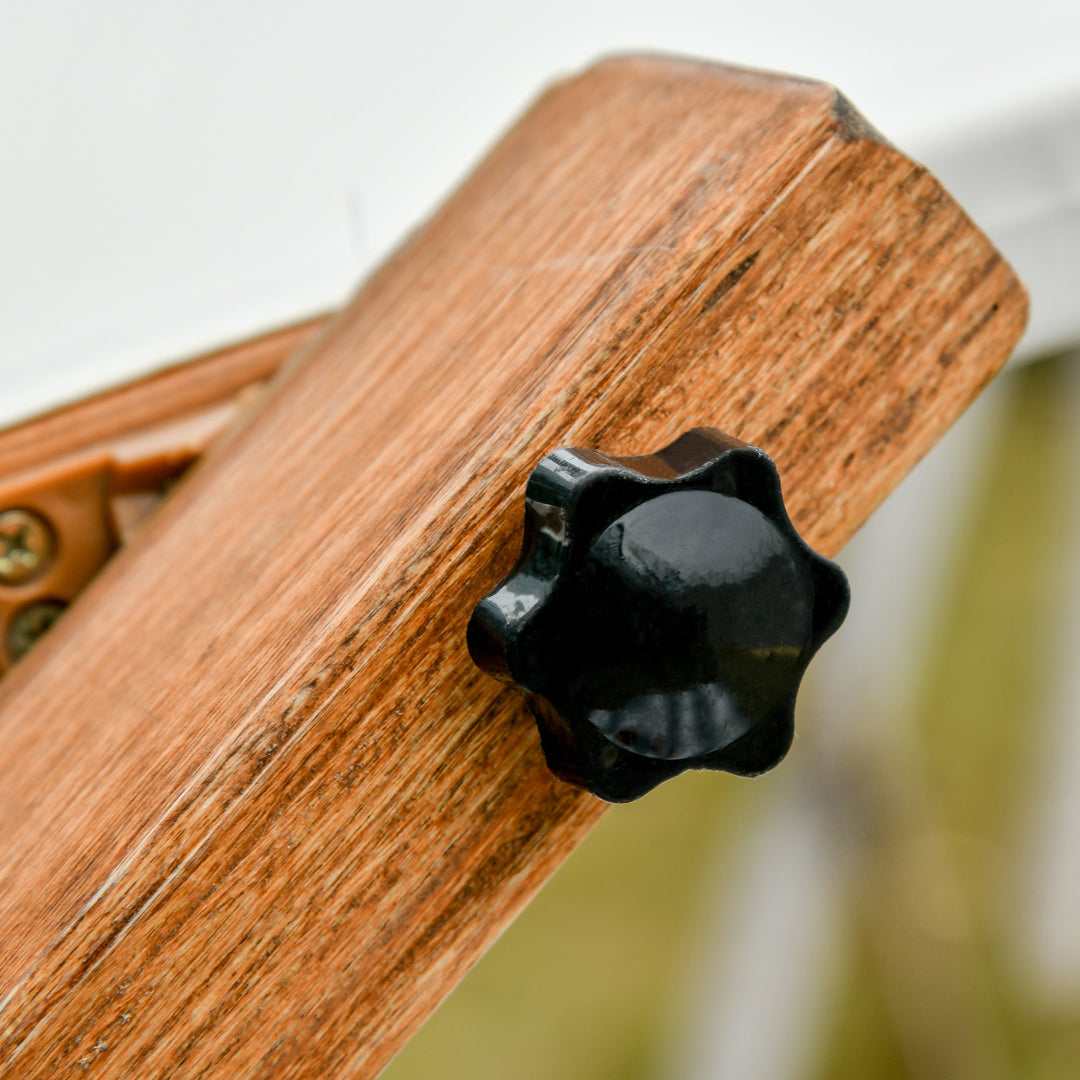 Deluxe 2 Person Double Flat Reclining Chaise Patio Deck Sun Lounger w Canopy, Wood Frame, Beige