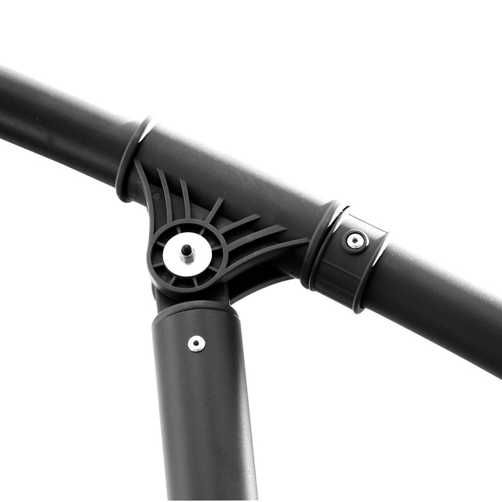 10ft Offset Hanging Cantilever Umbrella Patio Deck Canopy w Cross Base, Crank - Dark Green