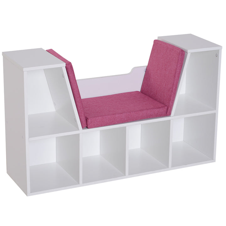 6-Cubby Bookcase / Bookshelf w/ Reading Bench - White