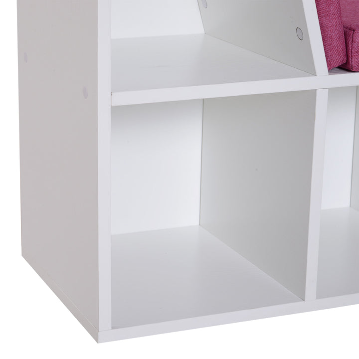 6-Cubby Bookcase / Bookshelf w/ Reading Bench - White