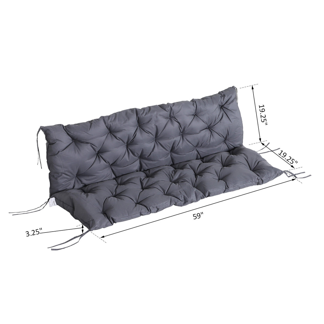Outdoor Bench Swing Glider Seat Fire Resistant Pillow Cushion ONLY for Patio Deck Garden - Grey