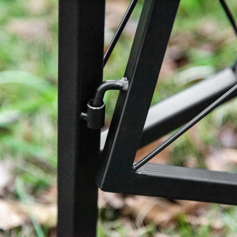 7ft Decorative Metal Garden Arbor Arch Pergola Trellis w Gate for Outdoor Yard Vines - Black