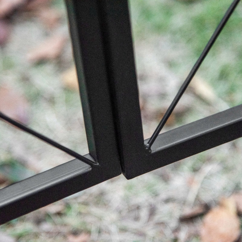 7ft Decorative Metal Garden Arbor Arch Pergola Trellis w Gate for Outdoor Yard Vines - Black