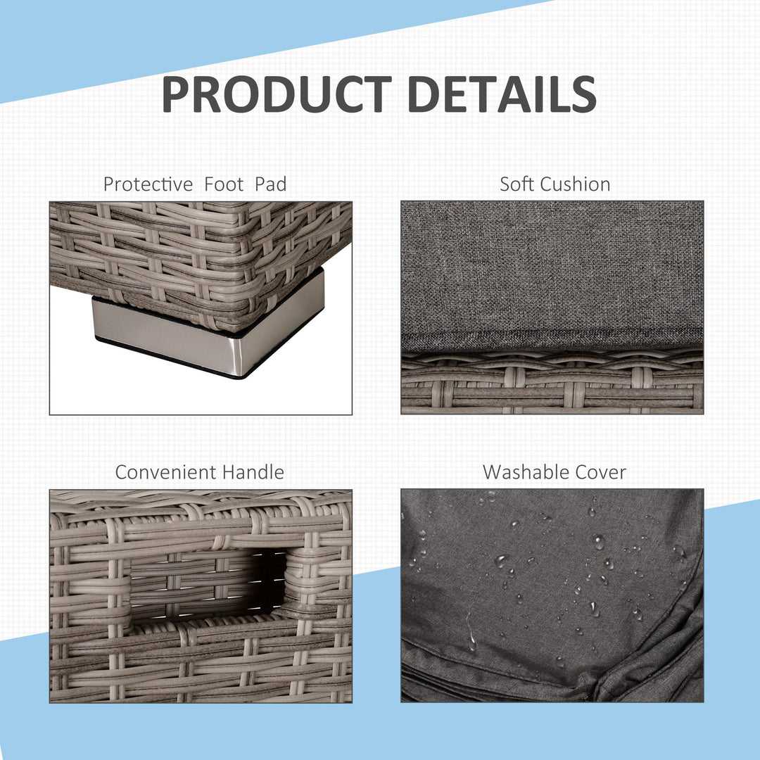 8pc PE Rattan Wicker Space Saving Sectional Conversation Set w/ Cushions - Mixed Grey, Orange