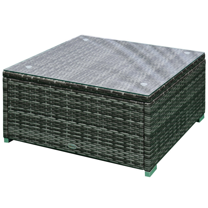 6pc Premium PE Rattan Wicker Sofa Conversation Set w Ottoman, Cushions for Outdoor Patio, Grey