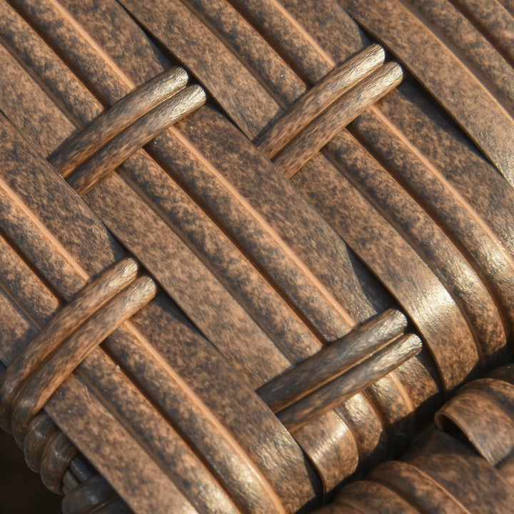 5pc PE Rattan Wicker Conversation Set w/ Armchairs, Cushions, Footstools Patio - Beige, Blue