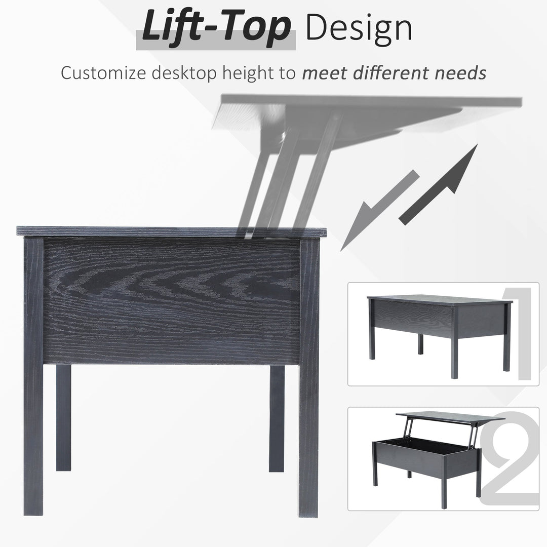 Lift Top Coffee Table/Desk with Hidden Storage - Light Grey