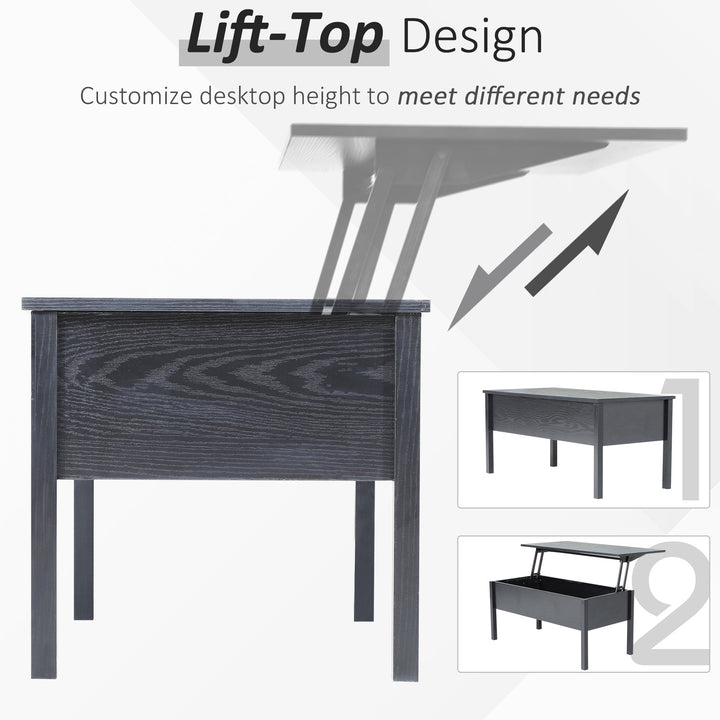 Lift Top Coffee Table/Desk with Hidden Storage - Light Grey