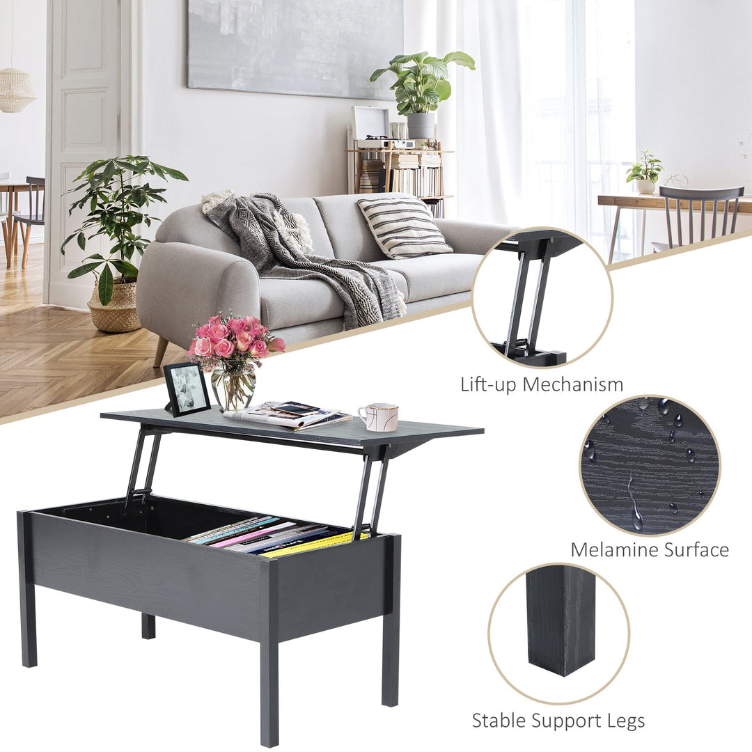 Lift Top Coffee Table/Desk with Hidden Storage - Light Grey