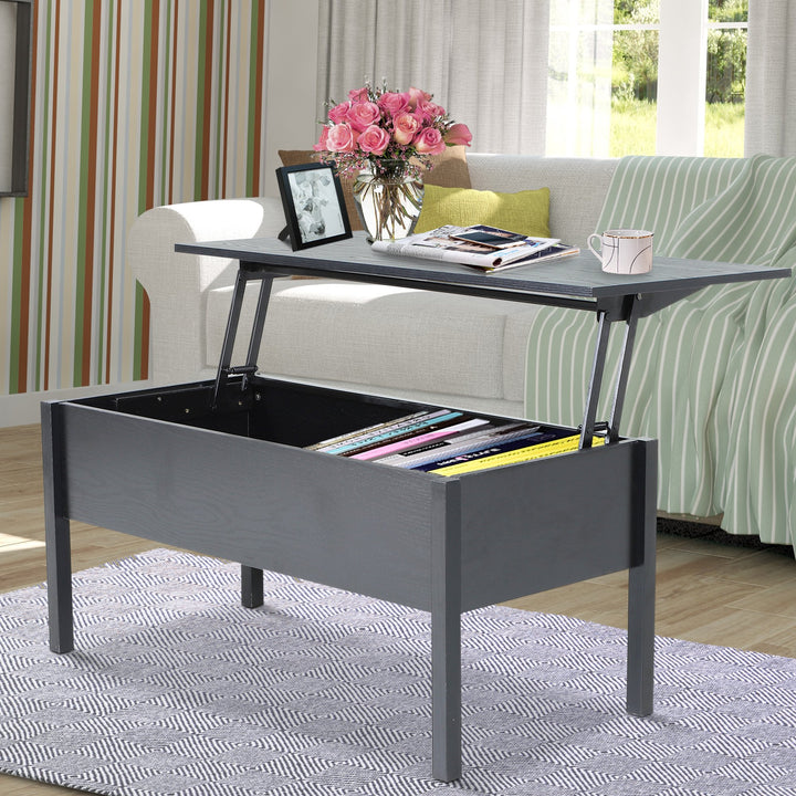 Lift Top Coffee Table/Desk with Hidden Storage - Light Grey