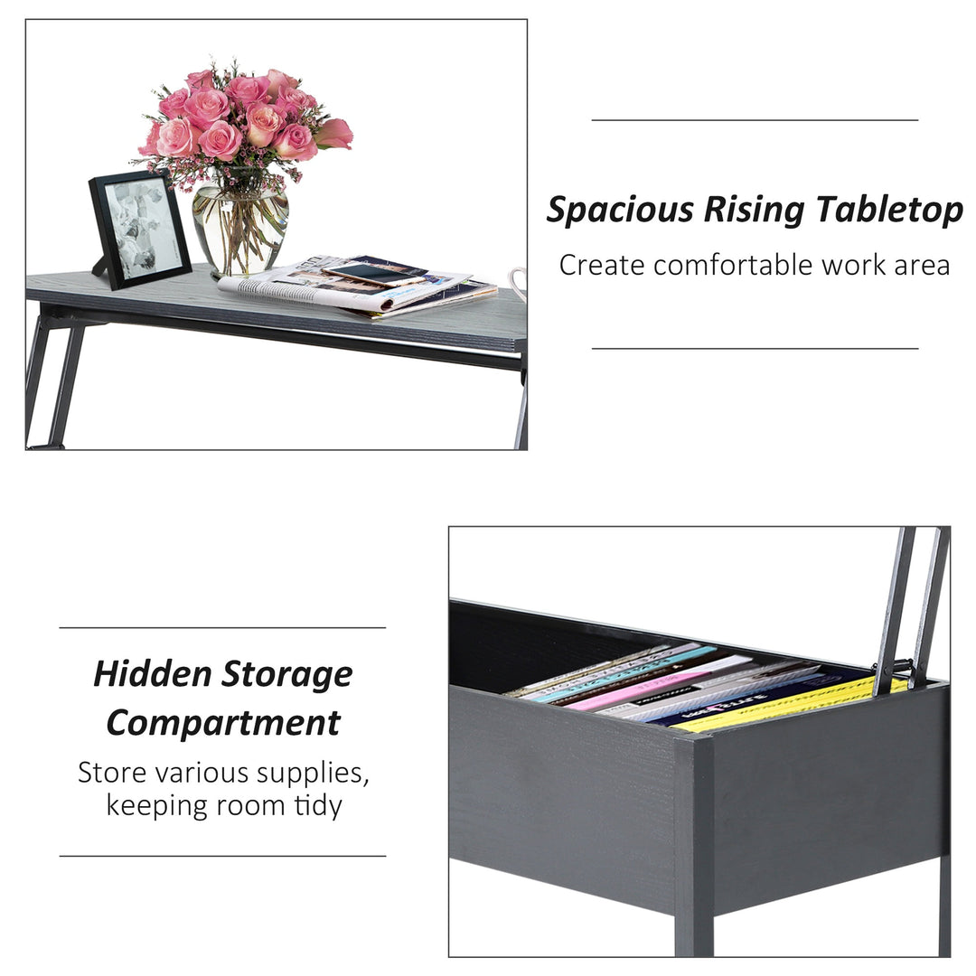 Lift Top Coffee Table/Desk with Hidden Storage - Light Grey