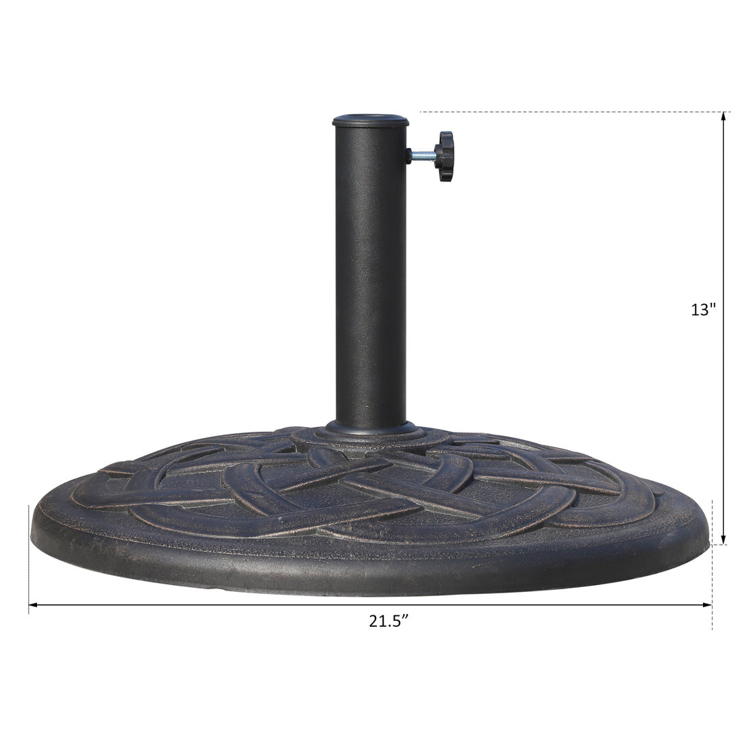 21.5", 44lbs Round Resin Umbrella Base Stand for Φ1.5-Φ1.9" Pole Sun Shade for Patio - Bronze