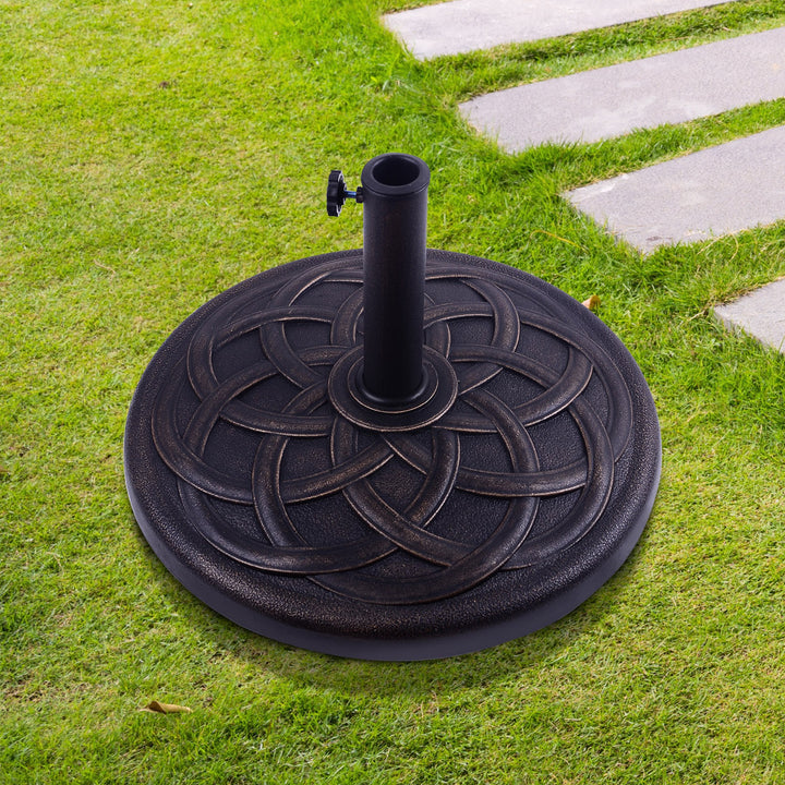 21.5", 44lbs Round Resin Umbrella Base Stand for Φ1.5-Φ1.9" Pole Sun Shade for Patio - Bronze