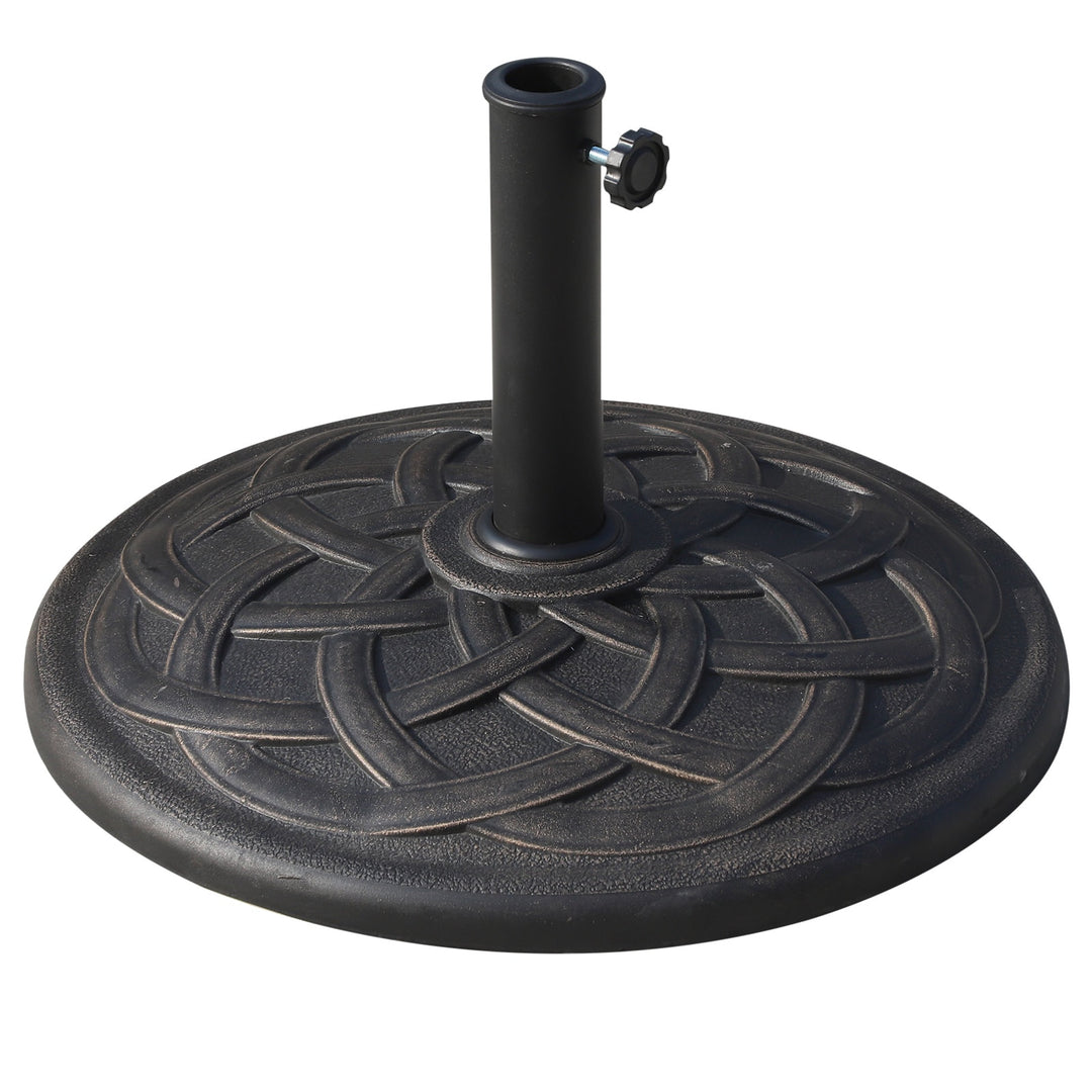 21.5", 44lbs Round Resin Umbrella Base Stand for Φ1.5-Φ1.9" Pole Sun Shade for Patio - Bronze