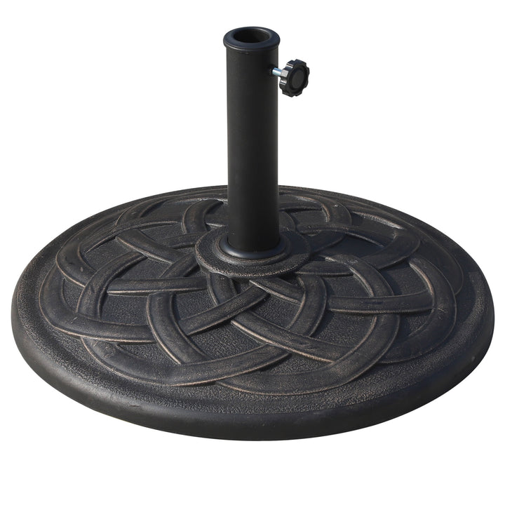 21.5", 44lbs Round Resin Umbrella Base Stand for Φ1.5-Φ1.9" Pole Sun Shade for Patio - Bronze