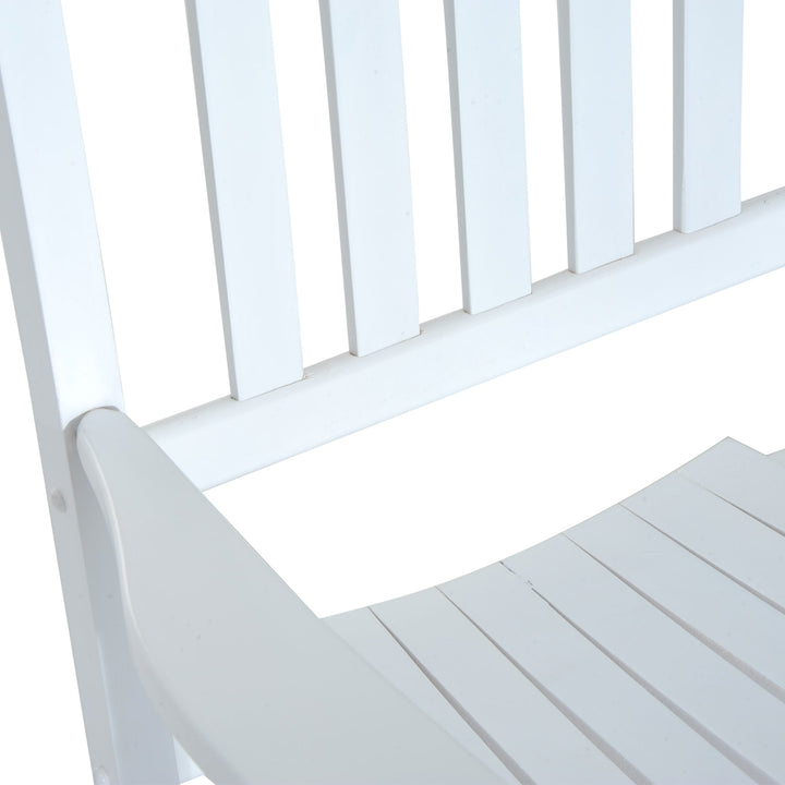 Classic Wood Porch Rocking Chair Lounger for Indoor Outdoor Patio Backyard Garden Deck - White