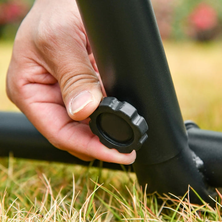 Freestanding Cotton Sling Brazilian Hammock Lounger w Steel Stand, Garden Patio Deck, Rainbow