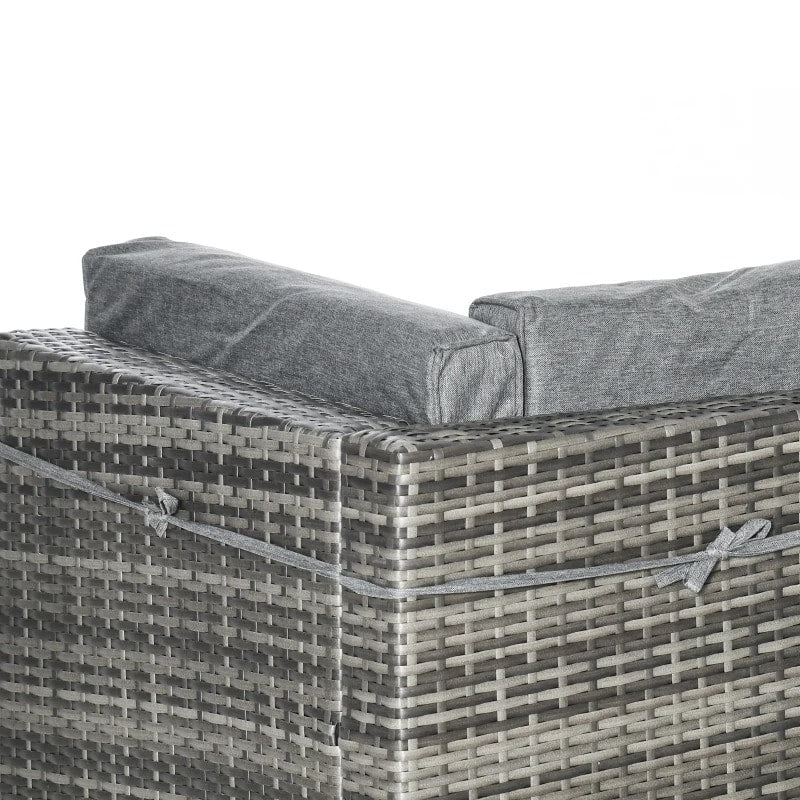 7pc PE Rattan Wicker Sectional Conversation Furniture Set w/ Cushions Outdoor Patio - Grey